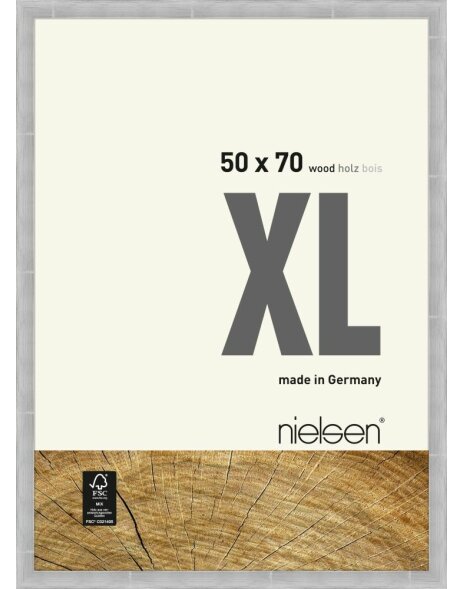 Marco de madera Nielsen XL 50x70 cm plata-antracita