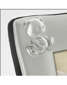 cornice per ritratto di bambino in argento orso 9x13 cm