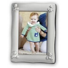 silver baby portrait frame BEAR 9x13 cm