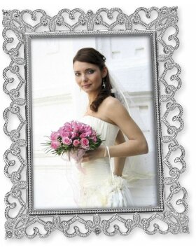 Ramka portretowa ślubna ELIANA 20x25 cm srebrna
