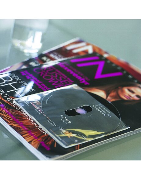 10x 3L selbstklebende CD-DVD-Taschen mit Griffloch, 127x127mm