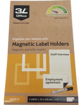 3L Label Holders magnetic with insert 55x102mm