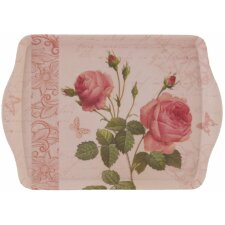 roze dienblad roosjes 30x22 cm