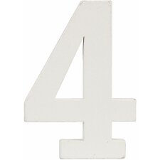 Numero 4 in MDF naturale 8x5 cm