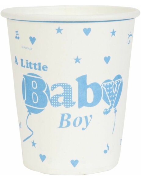 10 vasos de papel BABY BOY azul claro