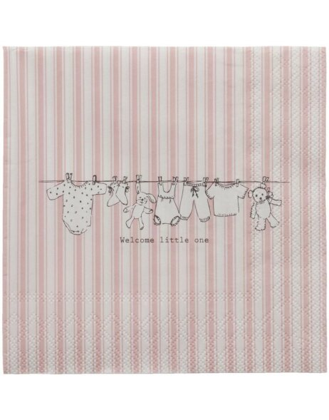 73.010P Clayre Eef paper napkins 33x33 cm in pink