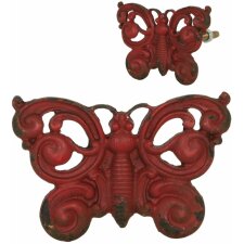 Door knob butterfly red 7x6 cm