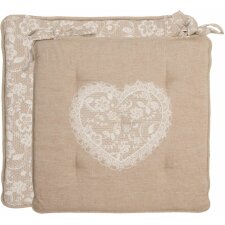 Lace with Love chair cushion 40x40 cm