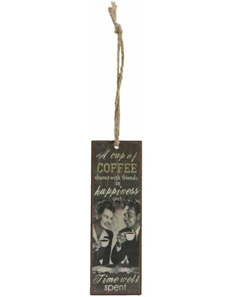 Decoratieve hanger koffie 5x15 cm