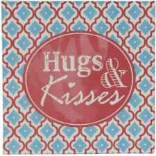 Blaszany znak HUGS czerwony-niebieski - 6Y1582 Clayre Eef