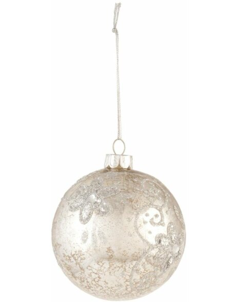 silver christmas bauble 8 cm