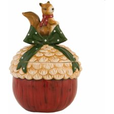 6CE0406 Clayre Eef Christmas decoration pot - red-colourful