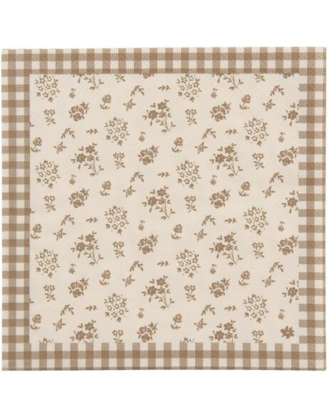 Paper napkins Just check Flower beige 33x33 cm