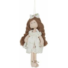 Puppe braun-weiß im Format 25 cm