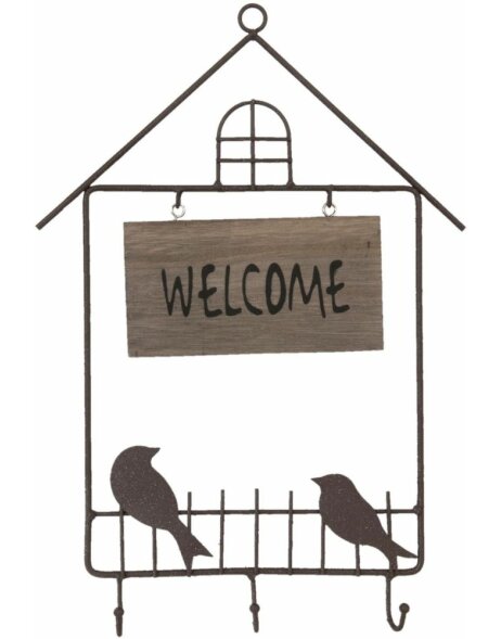 welcome board with hooks 26x37 cm