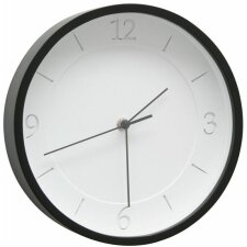 Horloge avec bord noir, ronde, diamètre 25cm