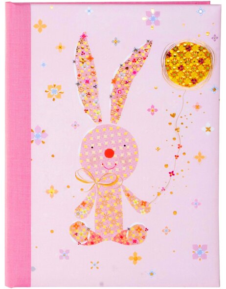 Goldbook Baby Diary Bunny r&oacute;żowy 21x28 cm 44 ilustrowane strony