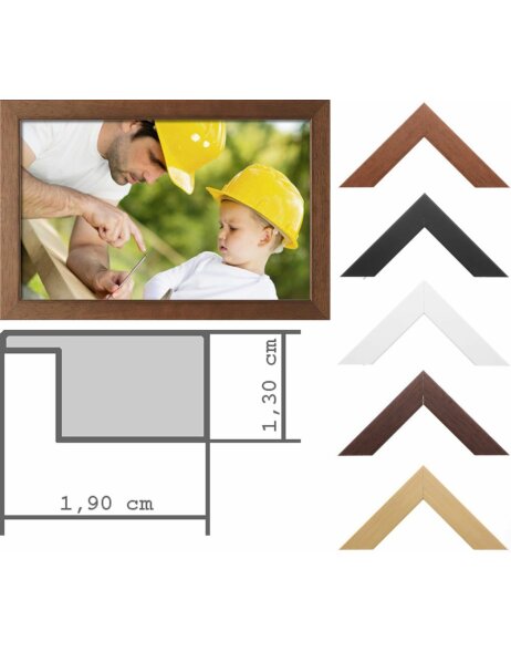 Wooden frame Classic 7 x 10 - 50x70 cm Special sizes Special Glass