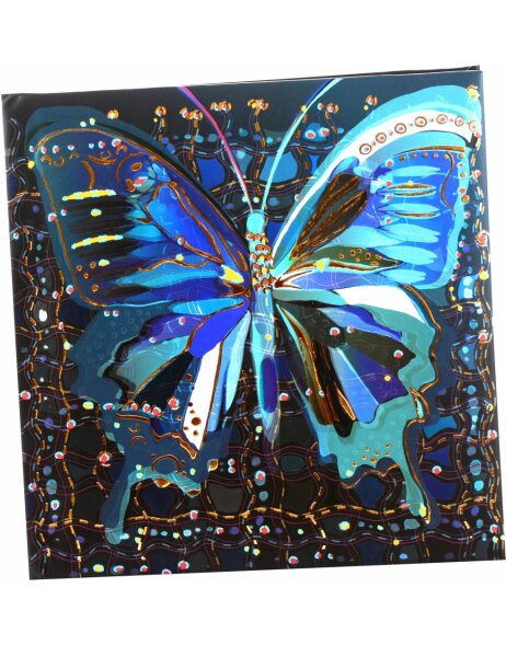 Album de po&eacute;sie Flower Butterfly bleu