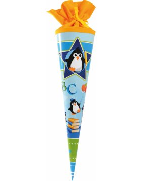 Stożek szkolny Pingwiny 70 cm