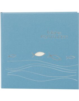 Goldbuch Kommunion-Fotoalbum Ichthys blau 25x25 cm 60 weieß Seiten