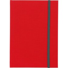 Notebook A5 lined Linum red