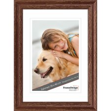 Anti-reflective glass wooden frame H740 brown 15x20 cm