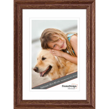 Anti-reflective glass wooden frame H740 brown 20x20 cm