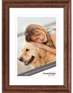 Museum glass wooden frame H740 brown 20x60 cm