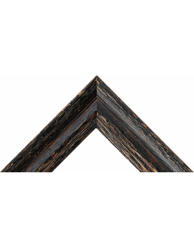 Cristal antirreflejos marco de madera H740 negro 20x60 cm