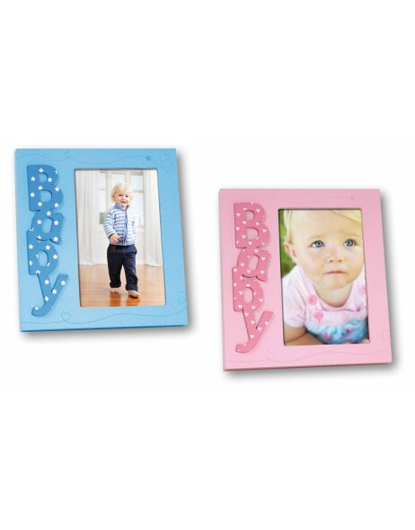 Marzia Baby fotolijst roze en blauw 7x10 cm en 10x15 cm