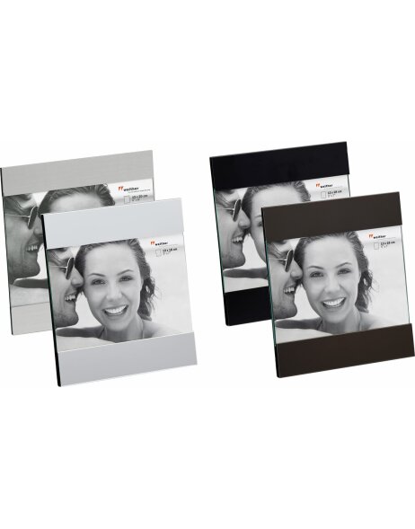 AVA photo frame black and silver 10x15cm, 13x18cm and 15x20 cm