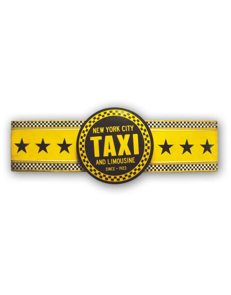 TRIBECA Plaque en t&ocirc;le Taxi 75x26 cm