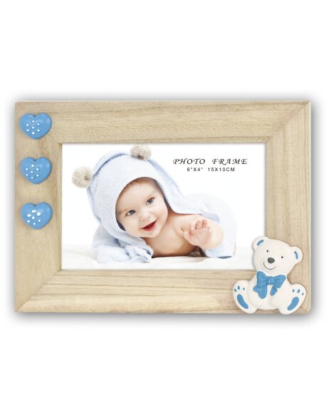 Baby houten lijst patty blauw 10x15 cm