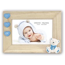 Cadre en bois pour bébé PATTY BLUE 10x15 cm