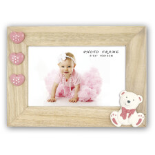 Baby houten lijst patty roze 10x15 cm