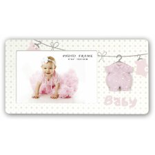 Baby houten lijst milena roze 10x15 cm