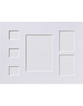 Bevel cut mat 30x40 cm chamois and white  with 6 and 7 cutouts