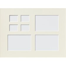 Bevel cut mat 30x40 cm chamois and white  with 6 and 7 cutouts