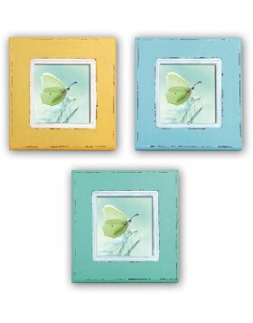 Photo frame Orthez 10x10 cm yellow, blue and turquoise