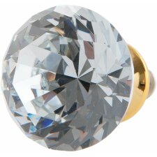 63099 Clayre Eef doorknob Ø 3 cm silver-diamond