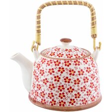 6CETE0031 teapot white-red by Clayre Eef