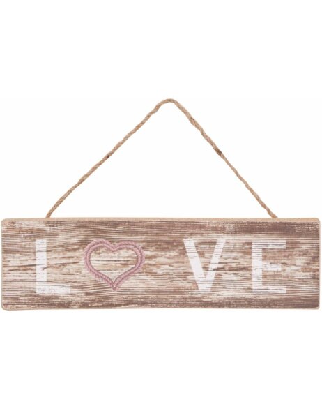 6H0703 Clayre Eef - LOVE wall decoration brown