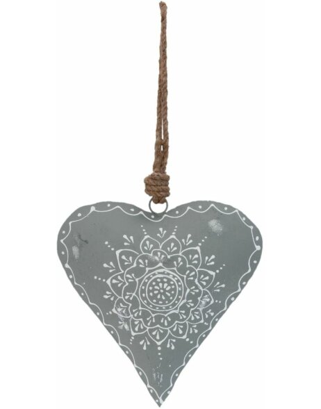 Decoratieve hanger hart grijs - 6y1644m Clayre Eef