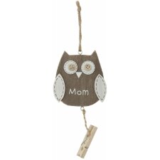 MUM wooden pendant owl with peg