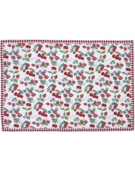 place mats (6 pieces) 48x33 cm - Strawberries and Cherries