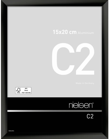 Cadre alu Nielsen C2 15x20 cm anodis&eacute; noir brillant