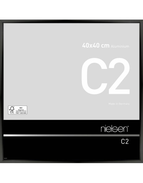 Cadre alu Nielsen C2 40x40 cm anodis&eacute; noir brillant