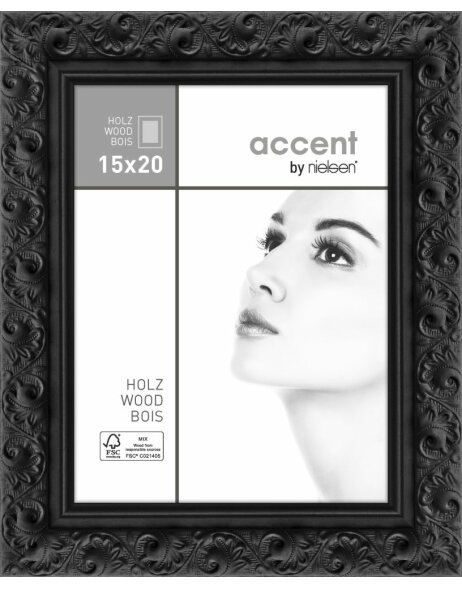wooden frame Arabesque 15x20 cm black
