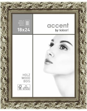 Marco de madera Nielsen Arabesque 18x24 cm plata